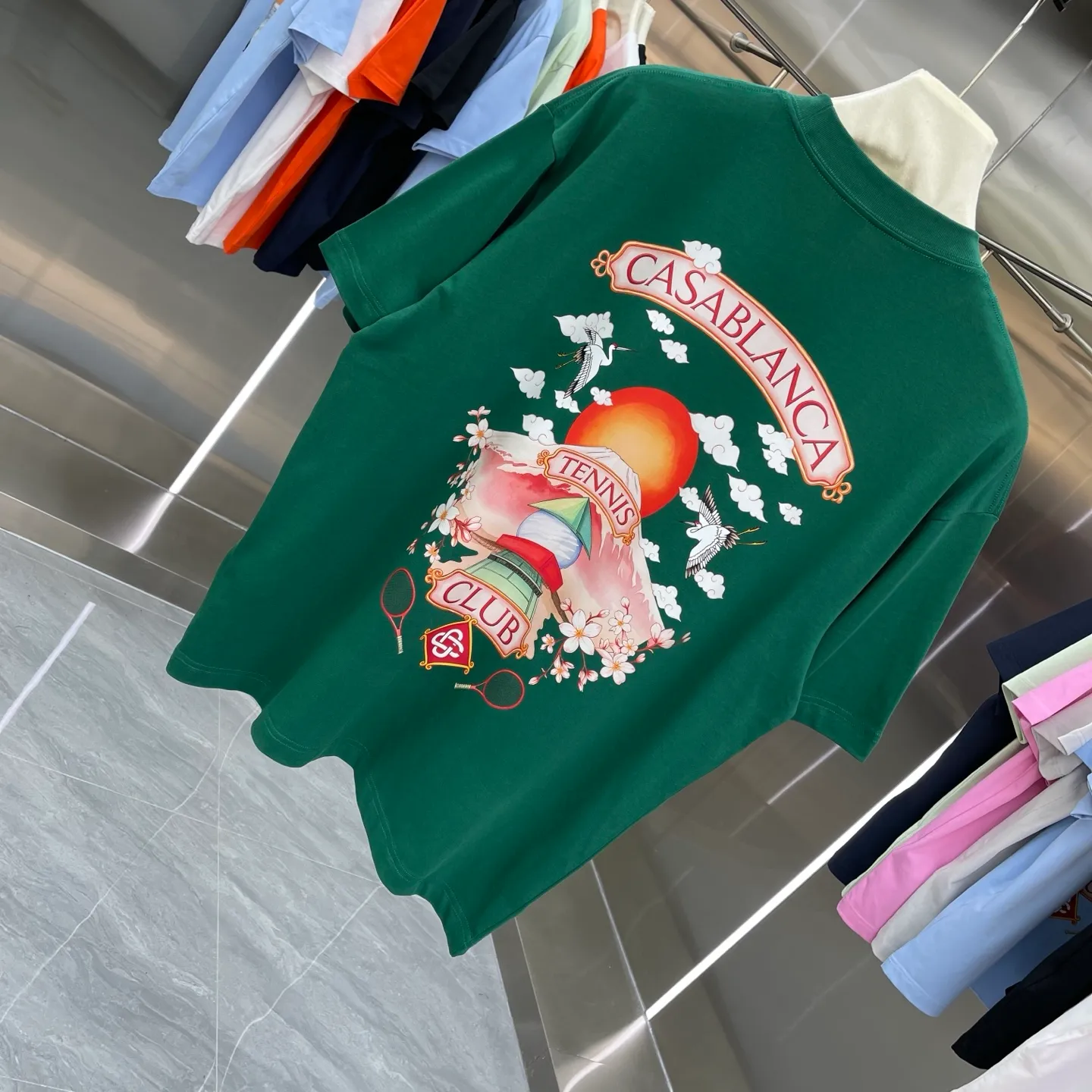 New Arrival Casablanca Classic Series T ～ ， ， 。 ， Classic ， In Stock ！ ：White Black Green Gray Light Green Blue Royal Blue Orange（8 ） Size：S M L XL XXL